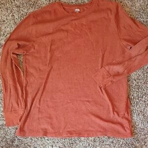 Old Navy Waffle Knit Long Sleeve in Rust Orange
